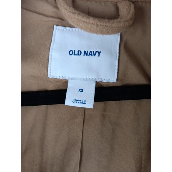 Old Navy jacket size XS funnel neck BEIGE academia professional preppy - Picture 2 of 7